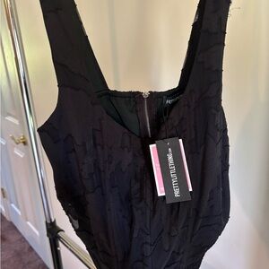 PrettyLittleThing Black corset Sleeveless Textured Dress